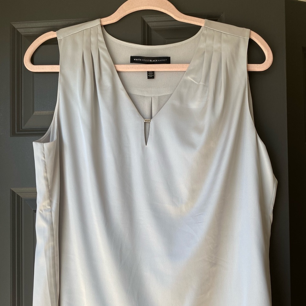White House Black Market Light Gray Silky Tank